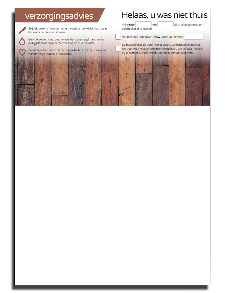 Orderbonnen Budget Bloementasje Wood